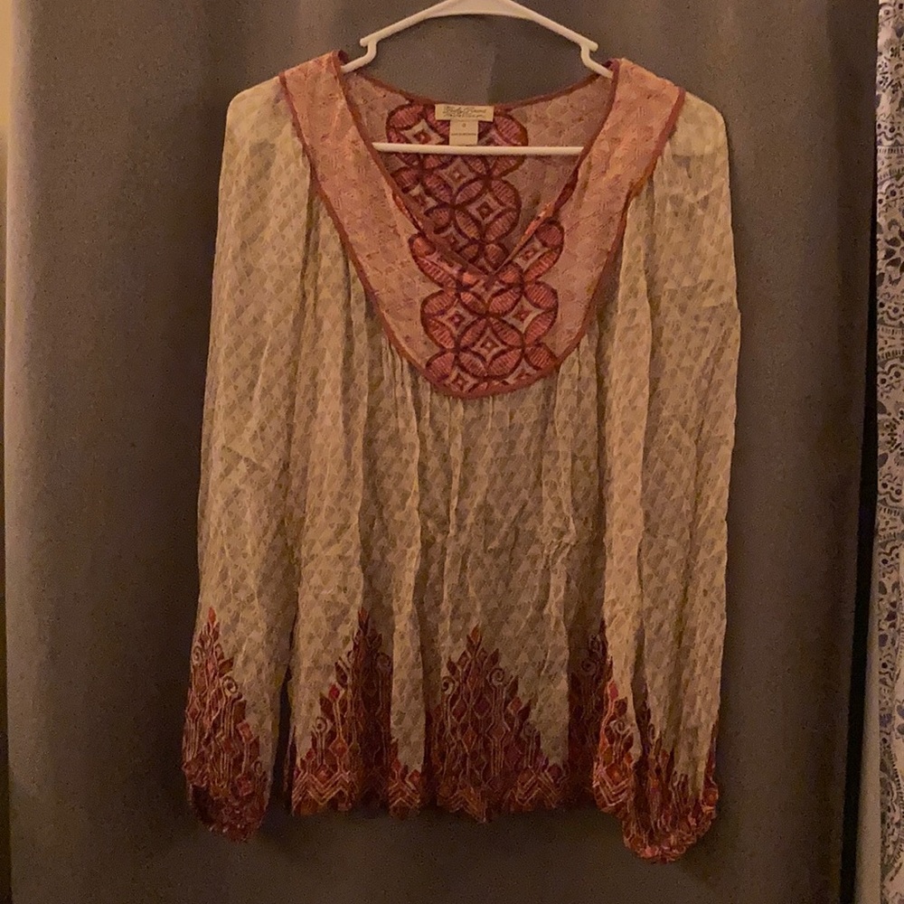 Lucky brand sheer long sleeve